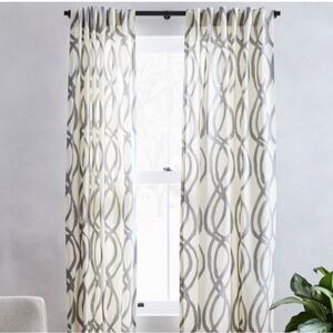 West Elm Curtain Panels - Cotton Scribble Lattice Hidden Tab 6-panels